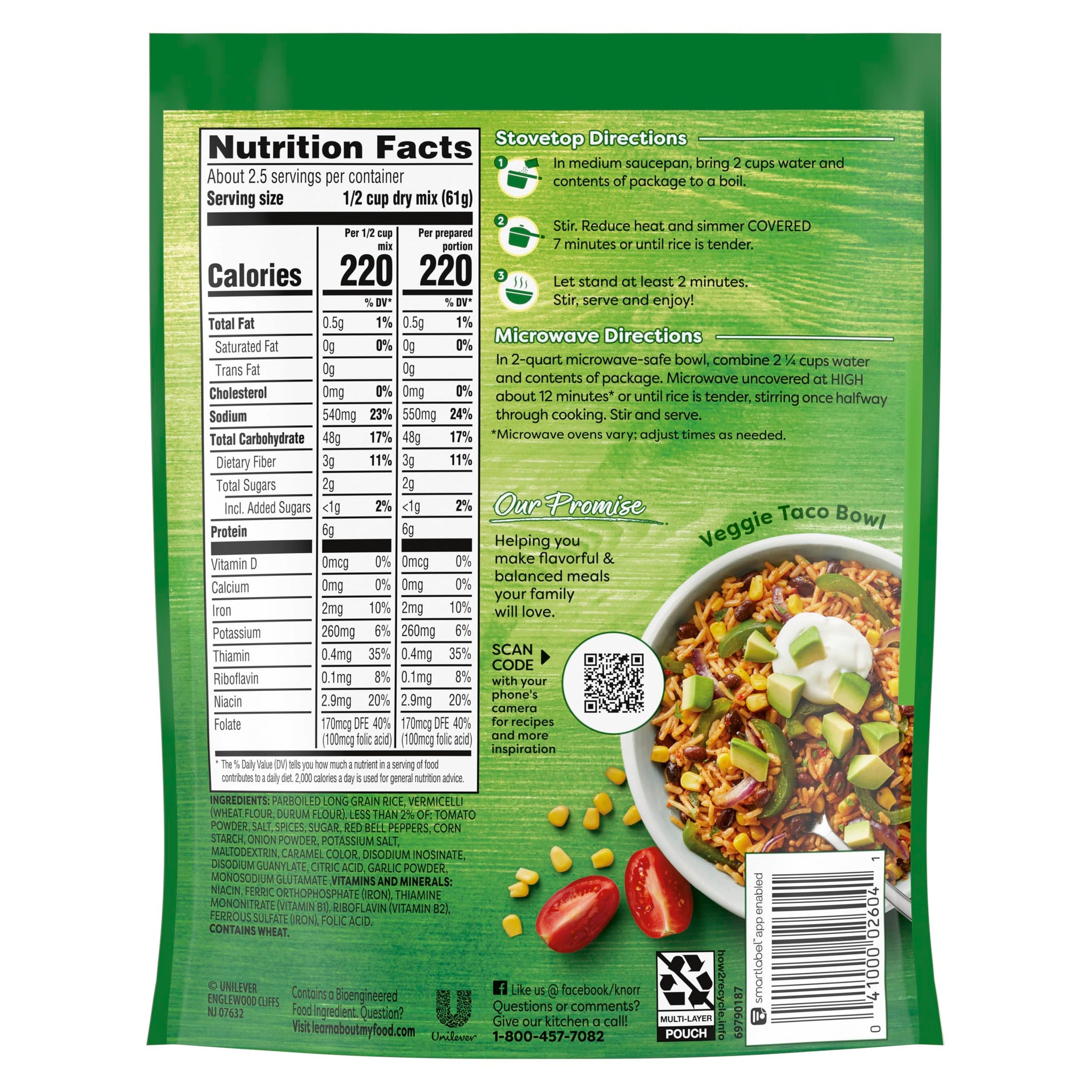 Knorr Rice Sides Taco Rice For a Tasty Rice Side Dish 5.4 oz