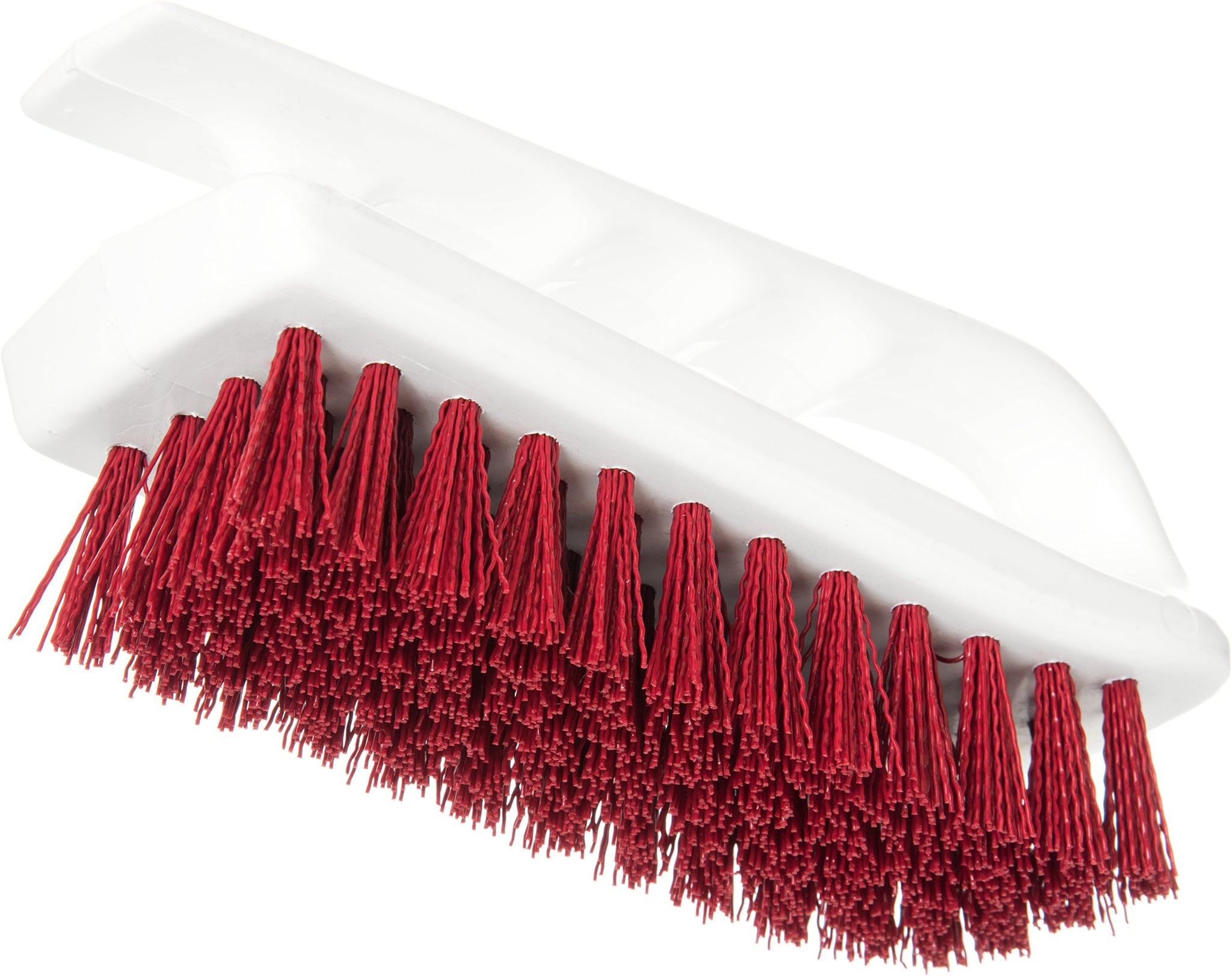 SPARTA 4002405 Ergonomic Iron-Shaped Handle Scrub Brush, 6", Red