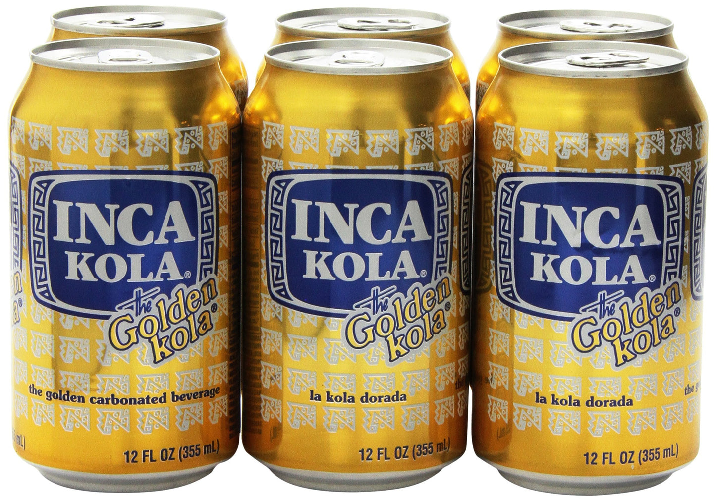 Inca Kola Golden Carbonated Beverage Soda - la kola dorada - 12 oz cans - 6pk, Set of 3