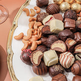 Gourmet Chocolate & Nut Gift Basket - Assorted Individually Wrapped Chocolates, Truffles, Cashews, Peanuts & Salty Nut Mix - Keepsake Gift Tin