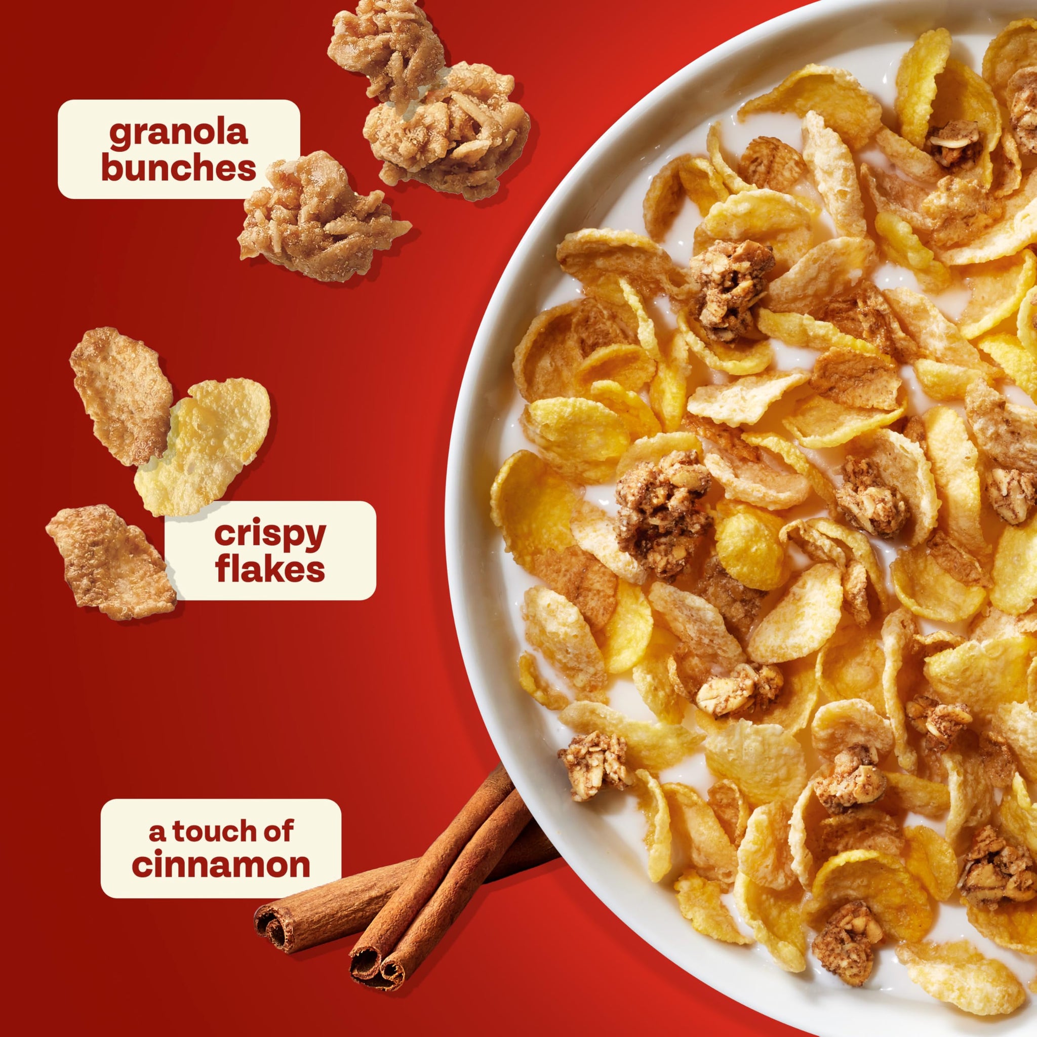 Honey Bunches of Oats Cinnamon Cereal, Breakfast Cereal with Oats and Granola Clusters, 12 oz Box