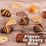 Bakery Fresh Croissants | Traditional Rugelach Pastries in Chocolate Cinnamon Roll & Vanilla Flavor | Approx 18 Rugelach Included | Sympathy Gift