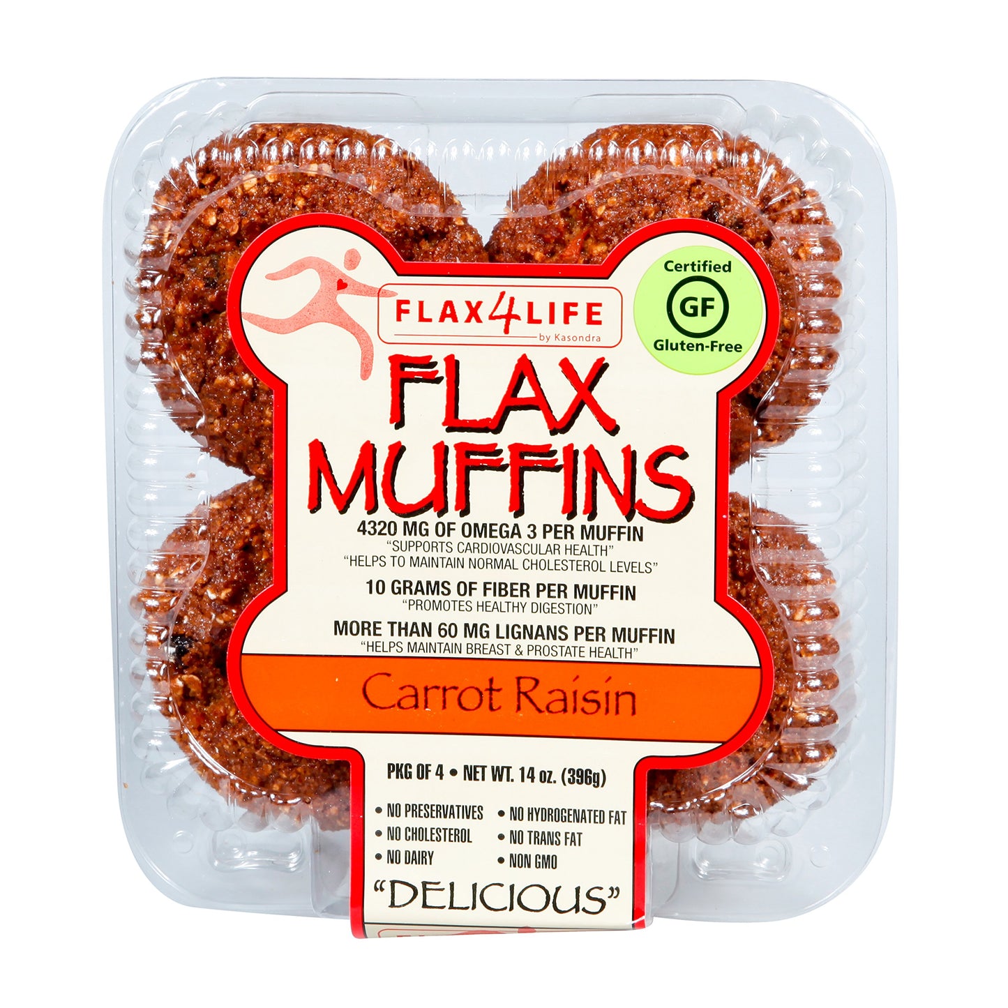 Flax4Life Muffin, Carrot And Raisin Gluten-Free Flax, 14 Oz