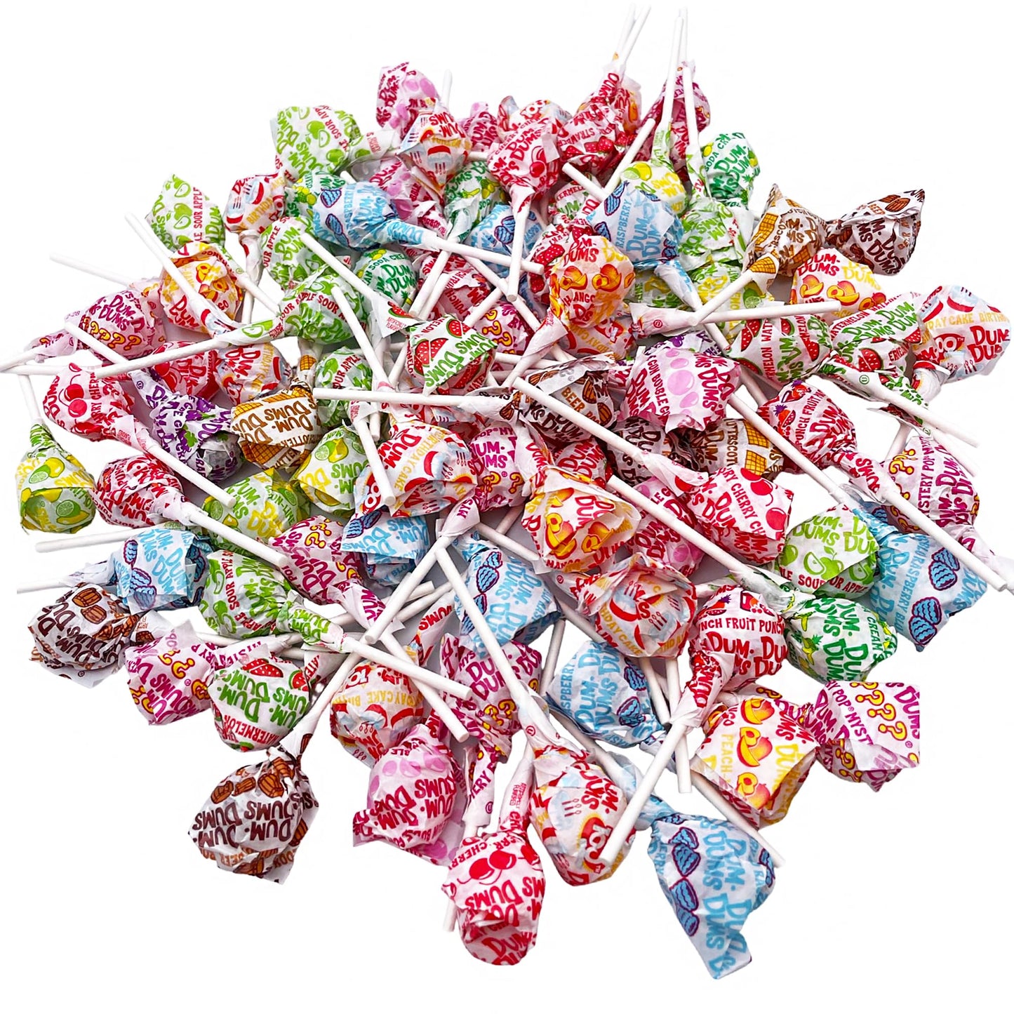 Dum Dum Pops Original Mix Lollipops 1 Pound (Approx. 80 Pops) - Bulk Suckers, Assorted Flavors, Gluten-Free, Individually Wrapped Pops