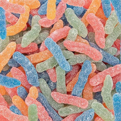 Sour Gummy Worms | 2 Pound Bag | Soft and Chewy Vegan Candy Bulk | Assorted Fruit Flavors Gummi Worms for Party Favors & Candy Buffets | Gelatin Free