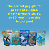 The Original Bag of Poo®, Orca Poo (Vanilla Flavor Cotton Candy) Novelty Poop Gag Gift. Free sticker inside.