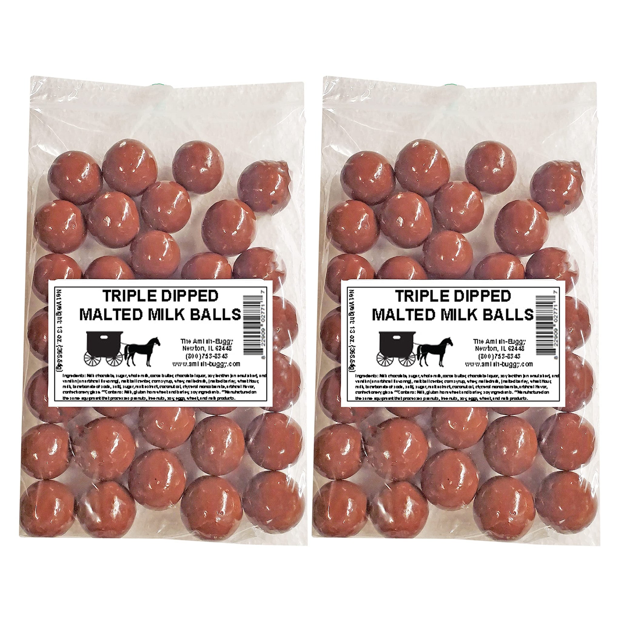 Arndts Fudgery Premium Chocolate Covered Candy (Milk Chocolate Triple Dipped Malt Balls (2-13 oz, Bags))
