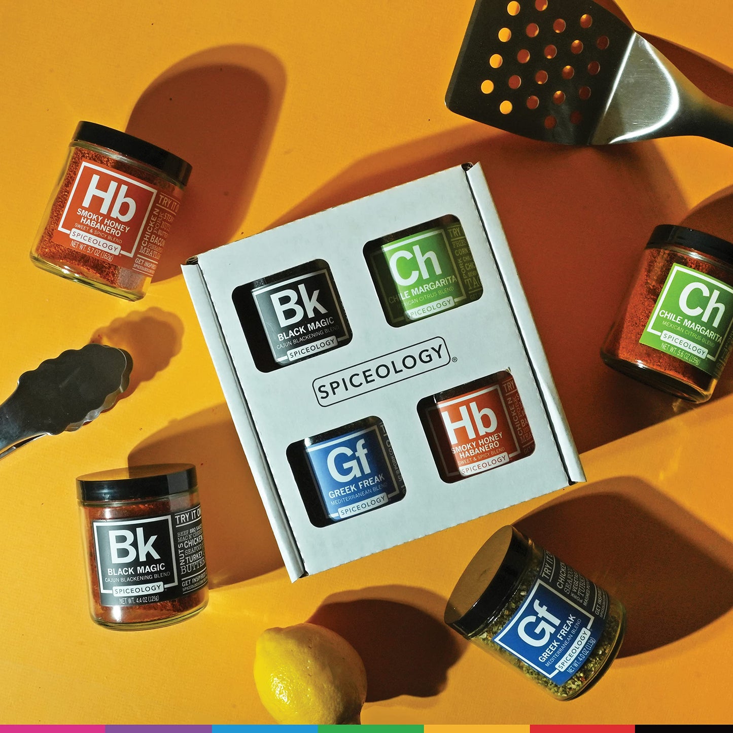 Spiceology - 4-Pack Signature Series - Smoky Honey Habanero, Chile Margarita, Greek Freak, and Black Magic - Grilling Spices - BBQ Rubs Gift Sets