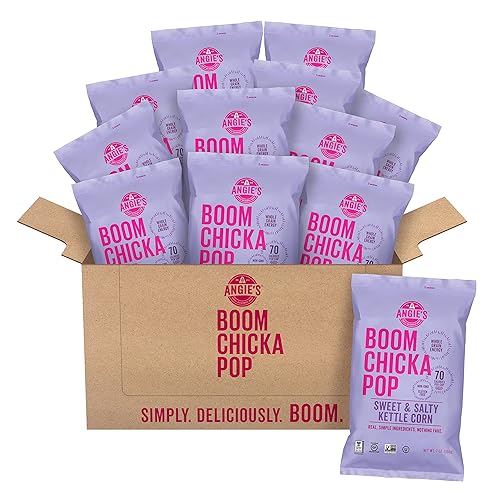 Angie's BOOMCHICKAPOP Sweet & Salty Kettle Corn Popcorn, 7 Ounce Bag (Pack of 12 Bags)