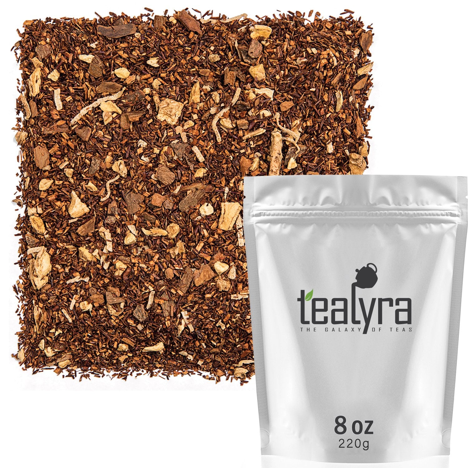 Tealyra - Rooibos Coconut Vanilla Chai - Ginger and Cinnamon with Red Bush Rooibos Herbal Loose Leaf Tea - Antioxidants Rich - Caffeine-Free - 220g