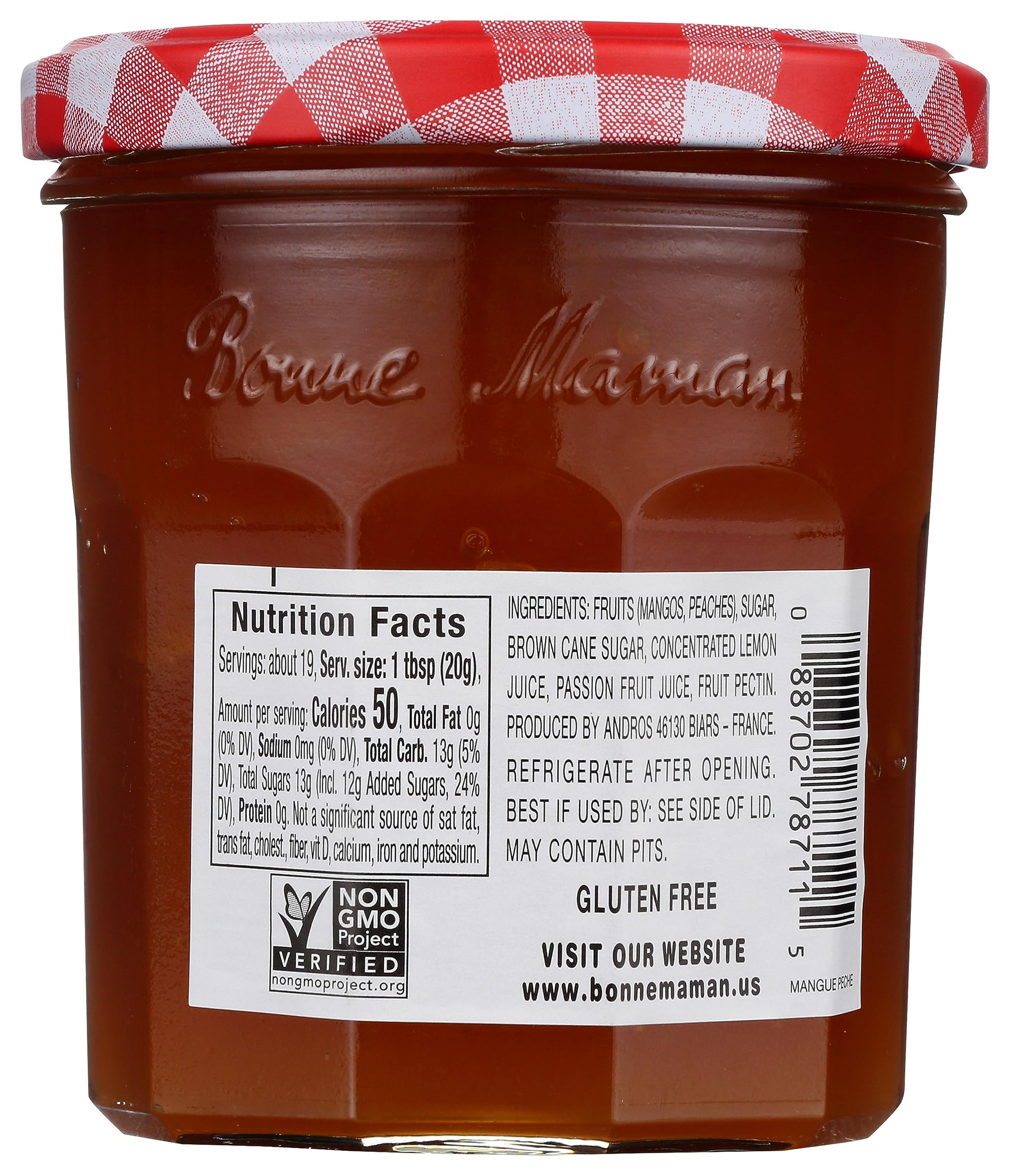 Bonne Maman Summer Variety Pack (Pineapple-Passion Fruit Preserves, Mango-Peach Preserves, Lemon Curd), Pack of 3
