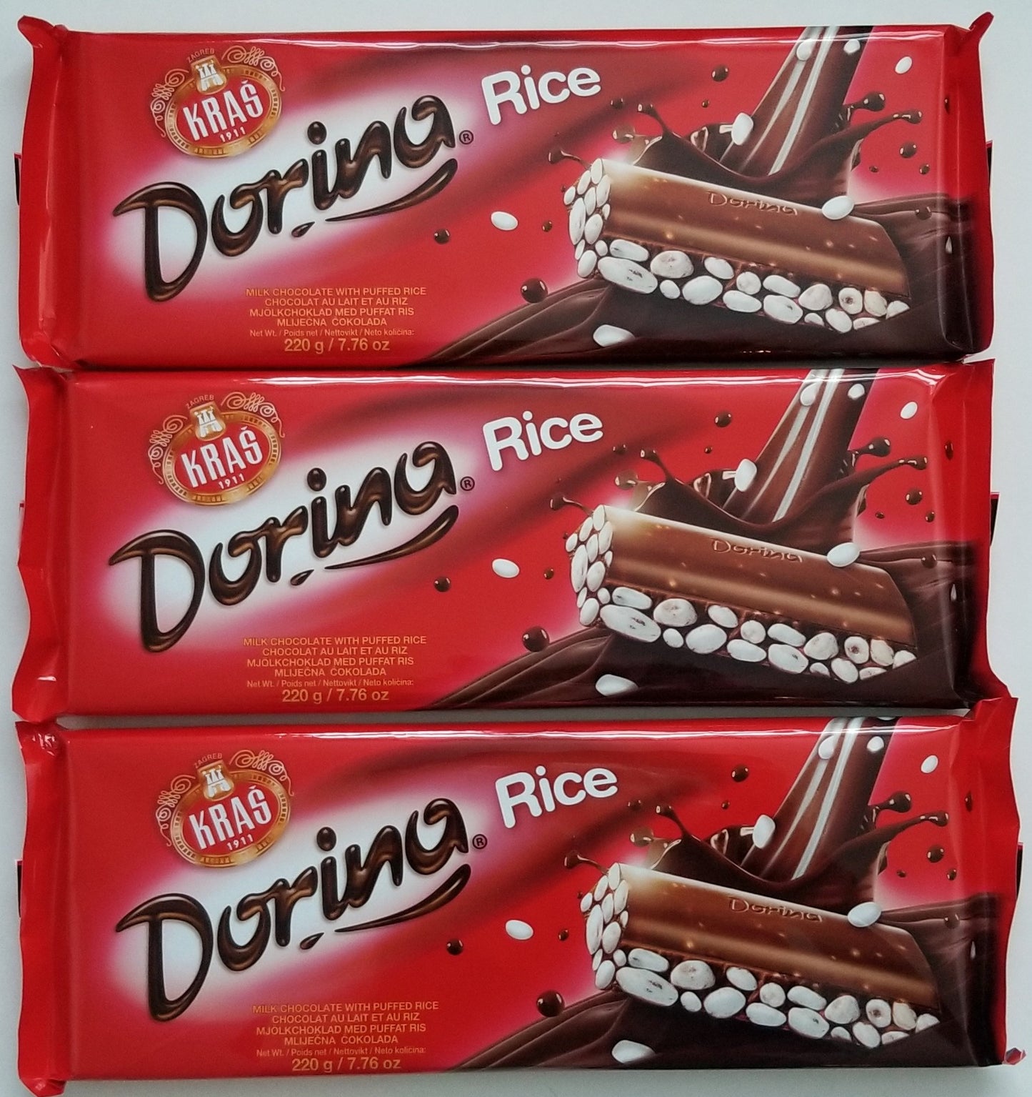 Kras Dorina Puffed Rice Chocolate 7.7 Ounce (3 pack)