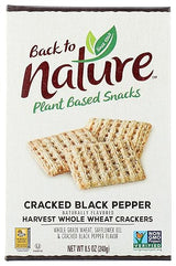 Back to Nature Cracked Black Pepper Whole Wheat Crackers - Dairy Free, Non-GMO, Made with Whole Grain Wheat & Sea Salt, Delicious & Quality Snacks