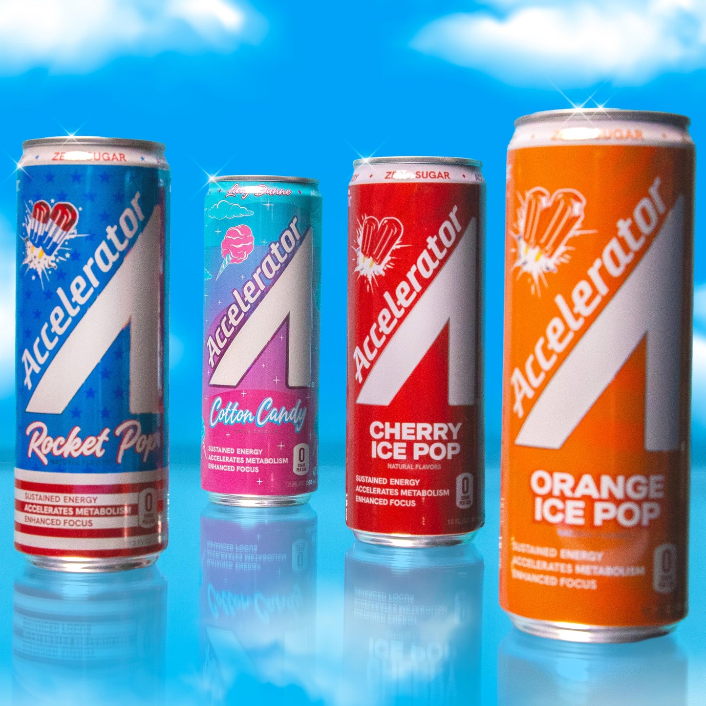 Accelerator Active Energy Drink, Cherry Ice Pop 12oz can (12 pack)