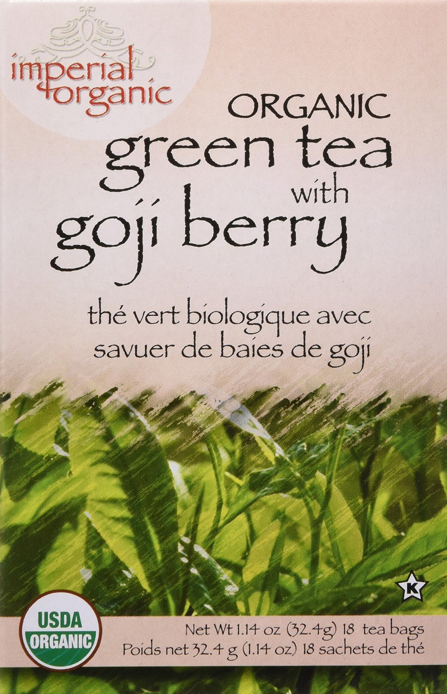 Uncle Lee's Tea Imperial Organic, Green Tea With Goji Berry, 18 Tea Bags, 1.14 oz (32.4 g)