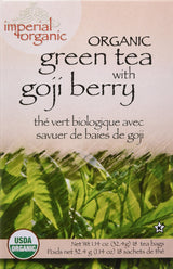 Uncle Lee's Tea Imperial Organic, Green Tea With Goji Berry, 18 Tea Bags, 1.14 oz (32.4 g)