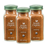 Simply Organic Pure Ground Nutmeg, 2.3 Ounce Jar, Aromatic, Subtly Spicy-Sweet Flavor, Kosher, No GMO, No ETO (Pack of 3)