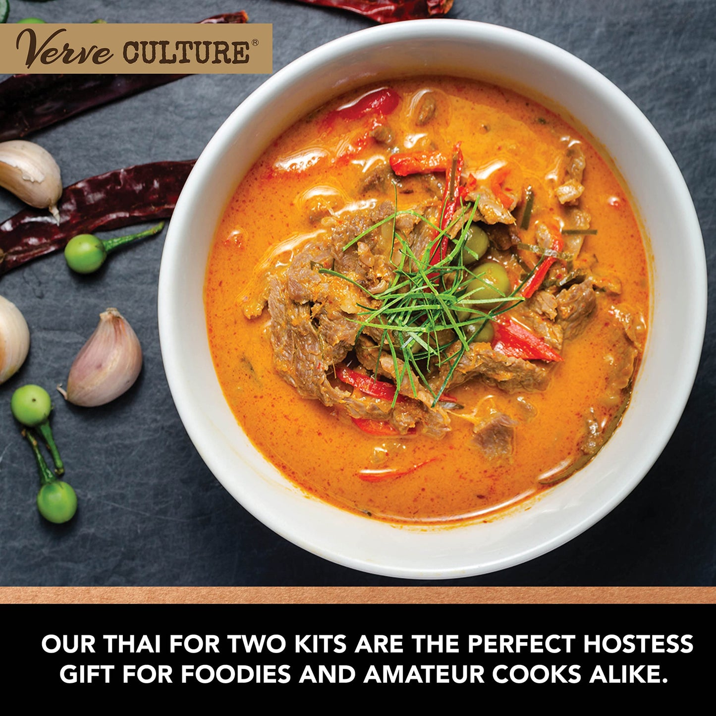 Thai for Two Cooking Kit by Verve CULTURE | USDA-Organic Panang Curry Cooking Kit | Authentic Thai Cuisine | Unique Cooking Gift Set | Vegan