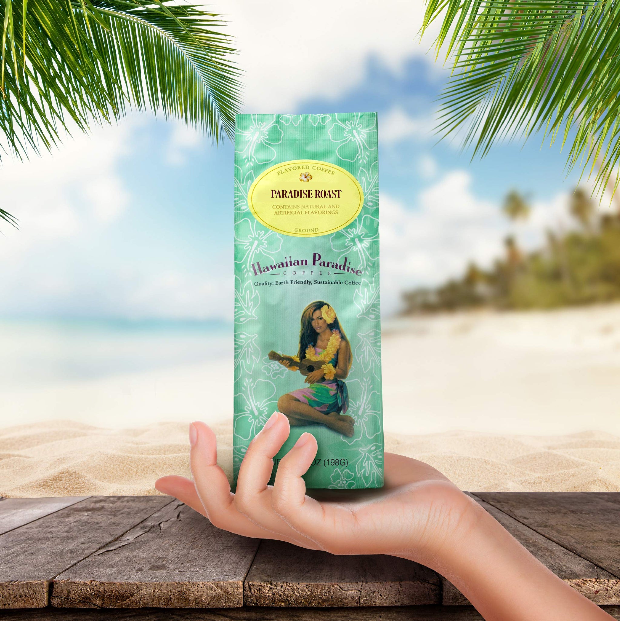Hawaiian Paradise Coffee Medium Roast (7 OZ) World Class Premium Flavored Grounds Gourmet | Signature Brewed Made From the Finest Beans| Farm Fresh