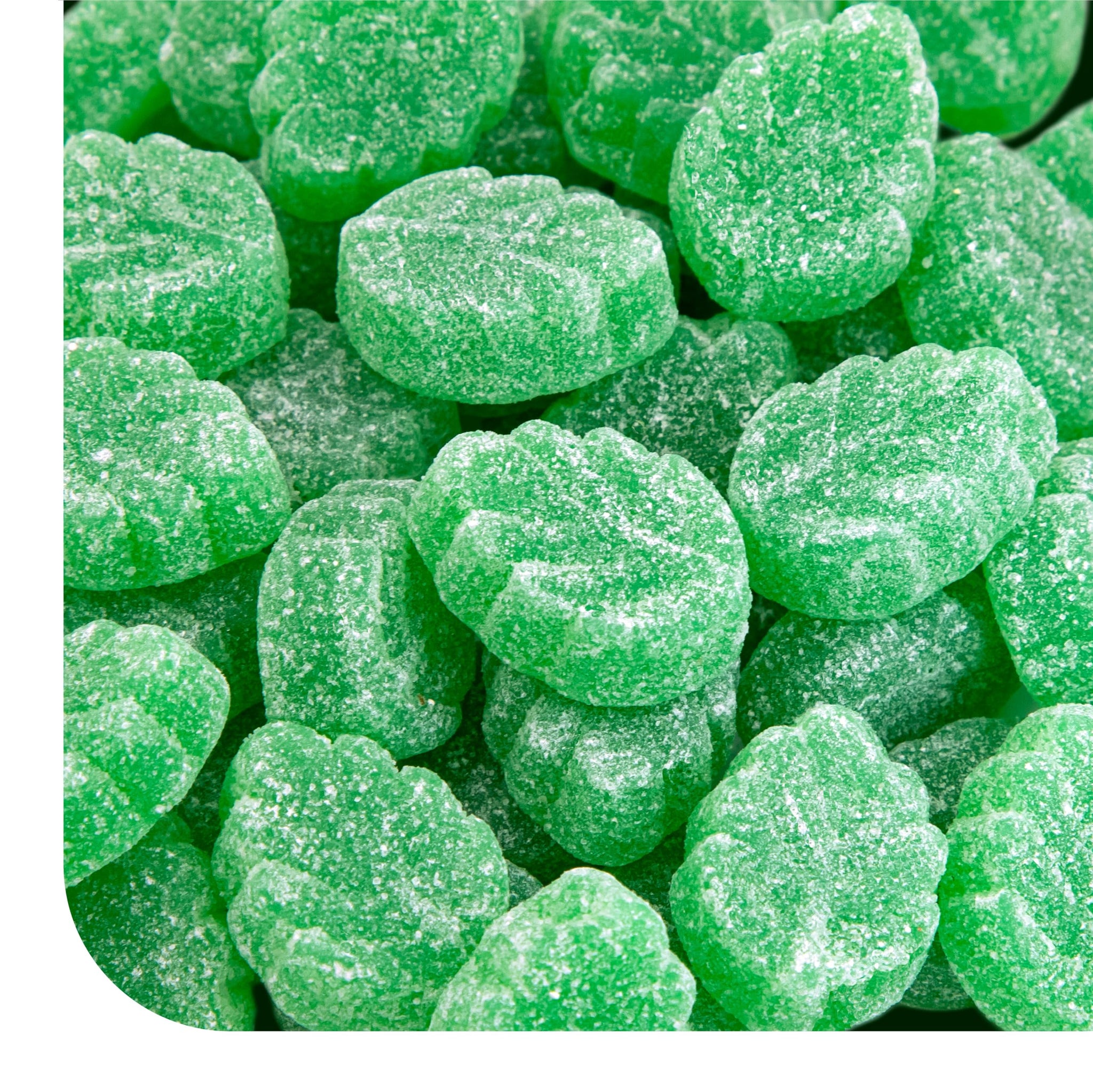 Spearmint Leaves Candy - 1 Pound Pack - Spearmint Green Candy with Soft Chewy Texture - Leaf Shaped Mint Jelly Candies for Parties, Snacking