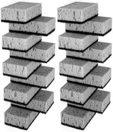 Okleen Multi Use Scrub Sponges. Made in Europe (Grey, 18 Pack)
