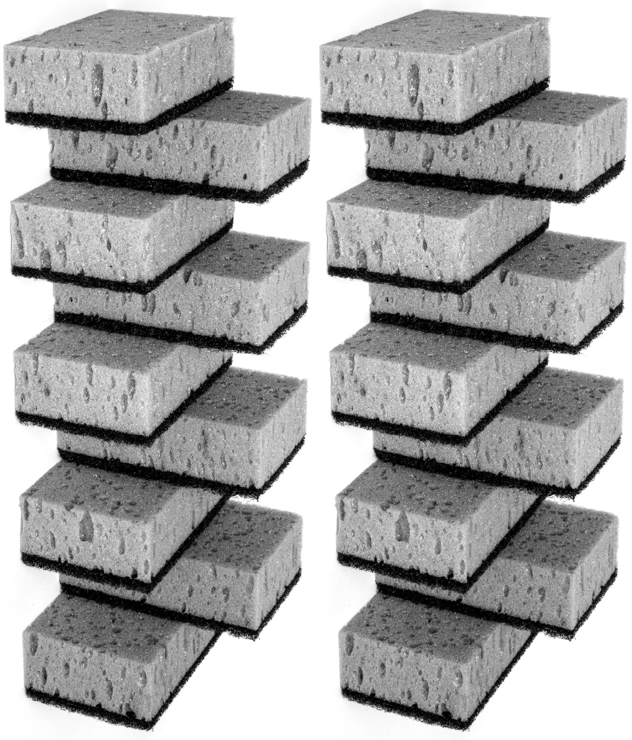 Okleen Multi Use Scrub Sponges. Made in Europe (Grey, 18 Pack)