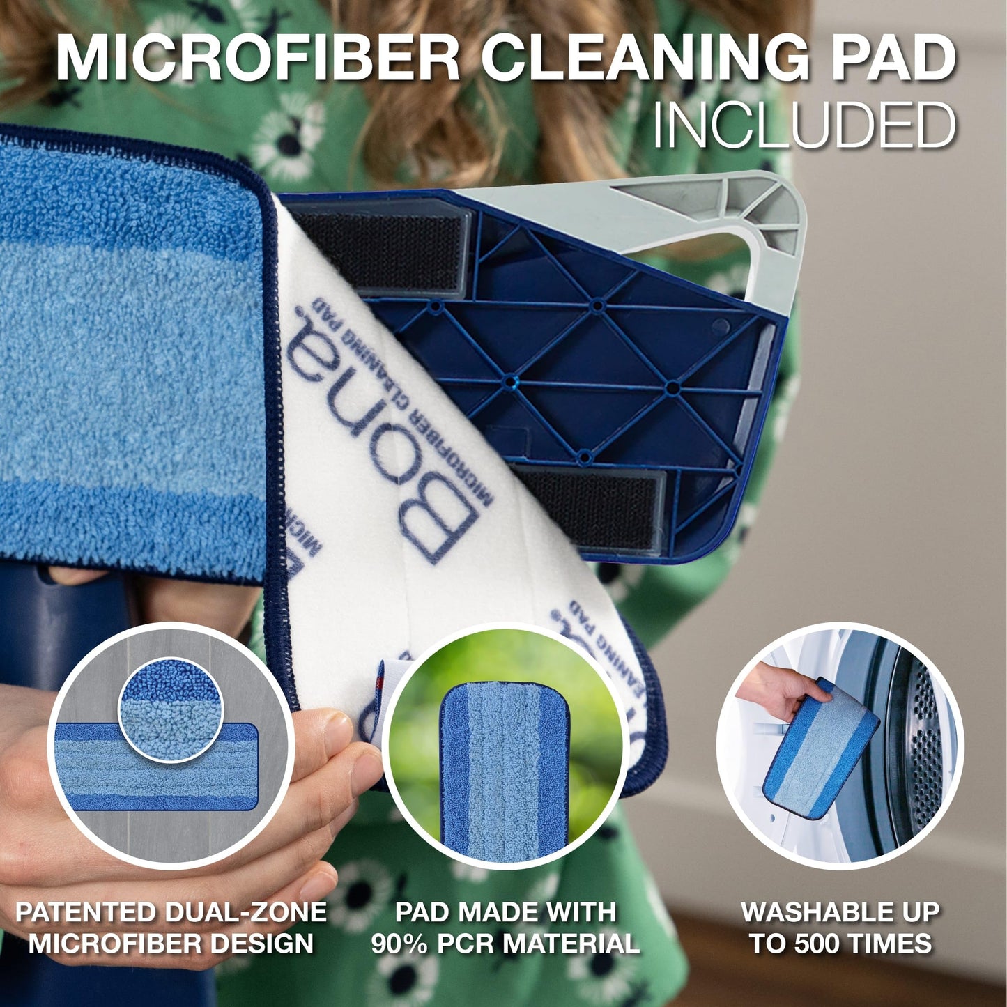 Bona Multi-Surface Floor Premium Spray Mop - Includes Multi-Surface Floor Cleaner Concentrate and Machine Washable Microfiber Cleaning Pad