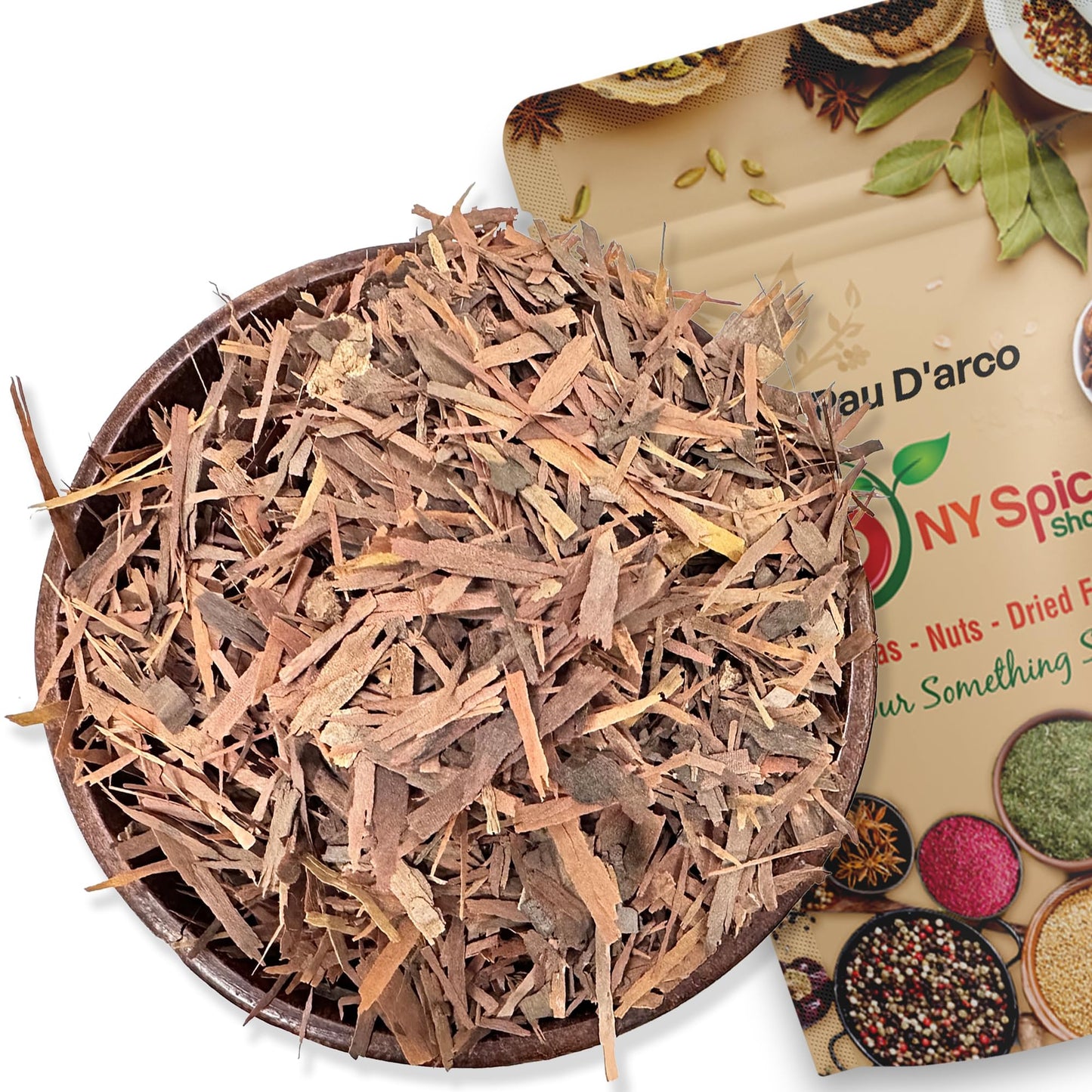 NY Spice Shop Pau D'arco/Ipe Roxo - Cut & Sifted - 8 Ounce Pau D’arco Tea Bark - Pau D’arco Herb - Herbal Tea - Inner Bark - Natural Flavor Enhancer