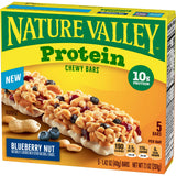 Nature Valley Protein Granola Bars, Blueberry Nut, Chewy Snack Bars, 5 Bars, 7.1 OZ