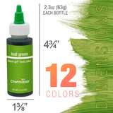 12 Food Color U.S. Cake Supply 2.3-Ounce Liqua-Gel Cake Food Coloring Variety Pack with Color Mixing Wheel - Made in the U.S.A.