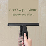 dancemoon JustHang Shower Squeegee for Glass Doors, All-One-Piece Award-Winning Silicone Squeegee with Built-in Hook for Bathroom, Window, Mirror