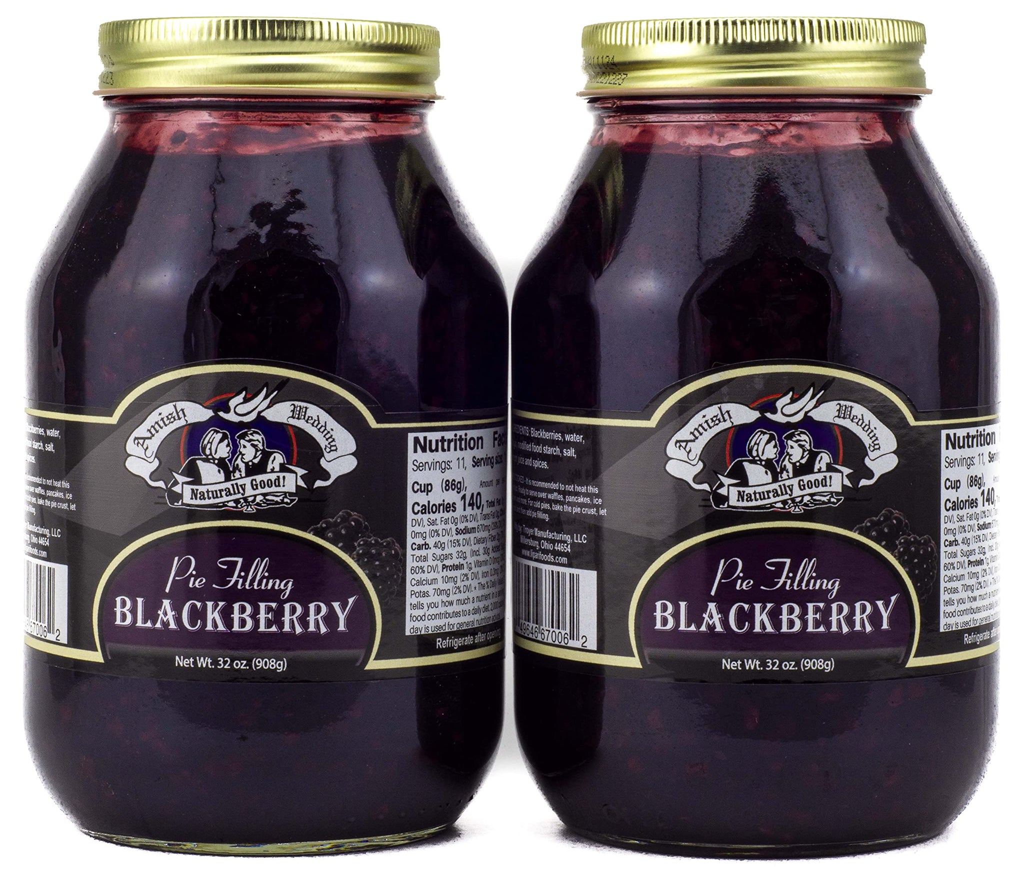 Amish Wedding Blackberry Pie Filling 32 Ounces (Pack of 2)