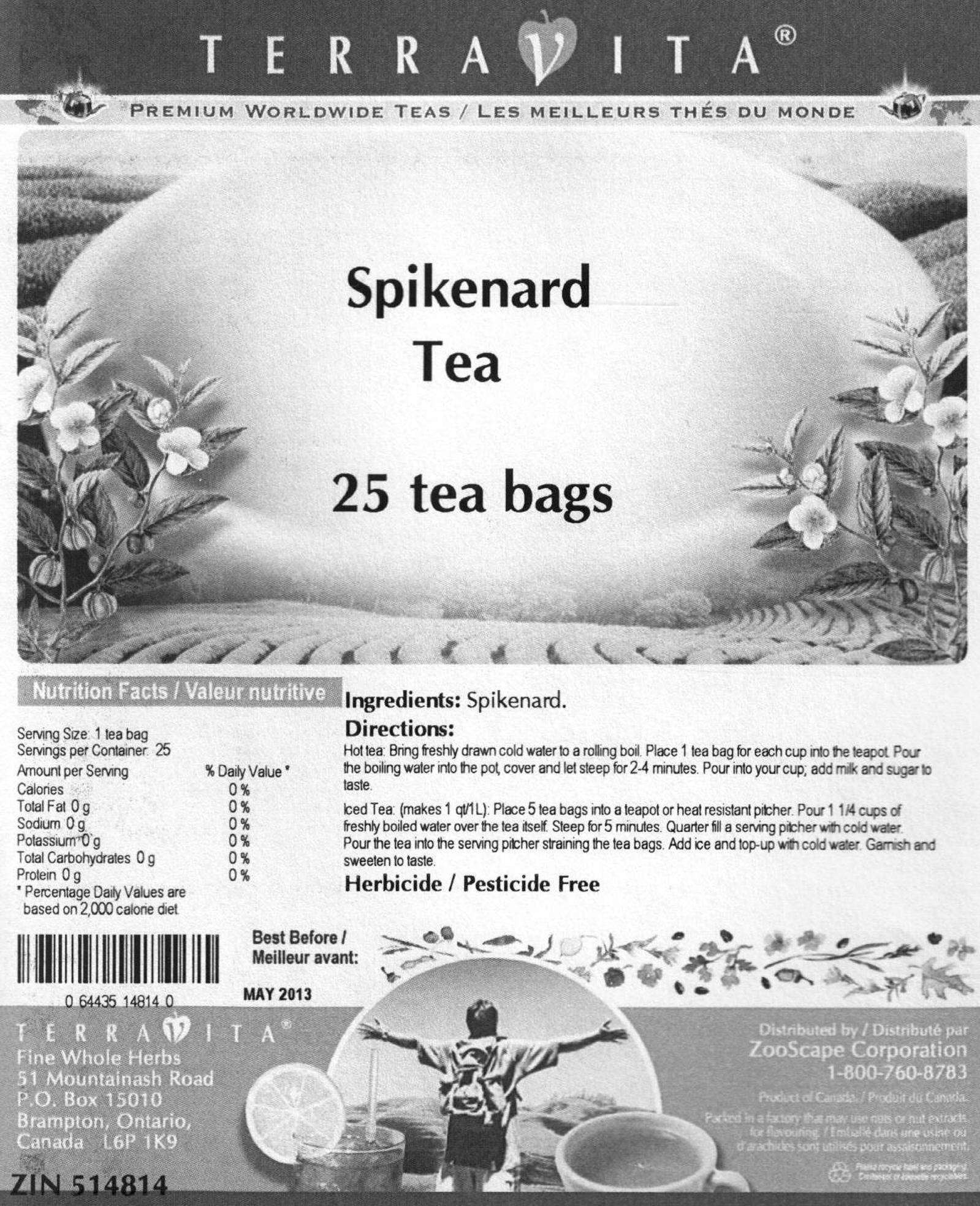 Spikenard Tea (25 tea bags, ZIN: 514814)