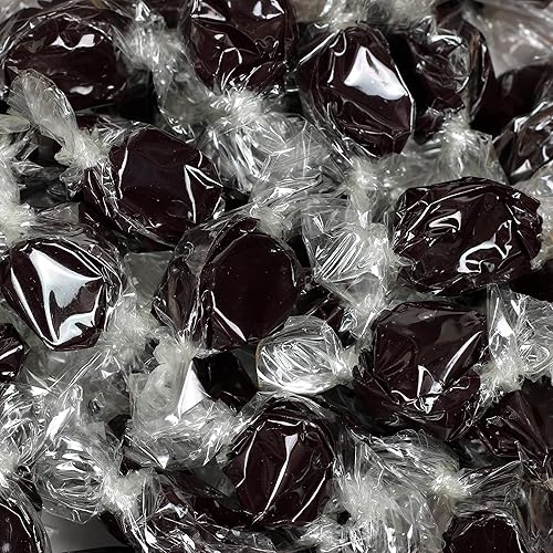 Black Licorice Flavored Taffy Chews by It's Delish, 5 lbs Bulk Bag - Individually Wrapped Gourmet Soft Fluff Taffies - Perfect Trick or Treat Candy
