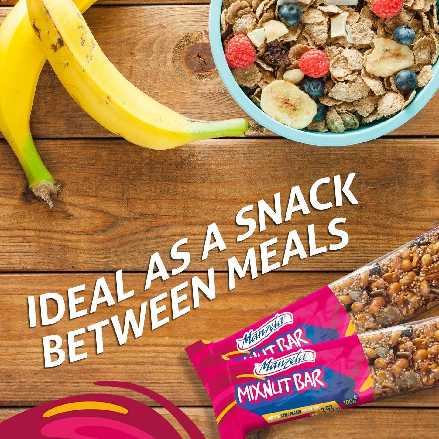 Manzela Sweet & Crunchy Mexican Snack Bars | Natural Energy from Peanuts, Raisins & Pumpkin Seeds, No Preservatives, Great for Travel, Office & Lunch