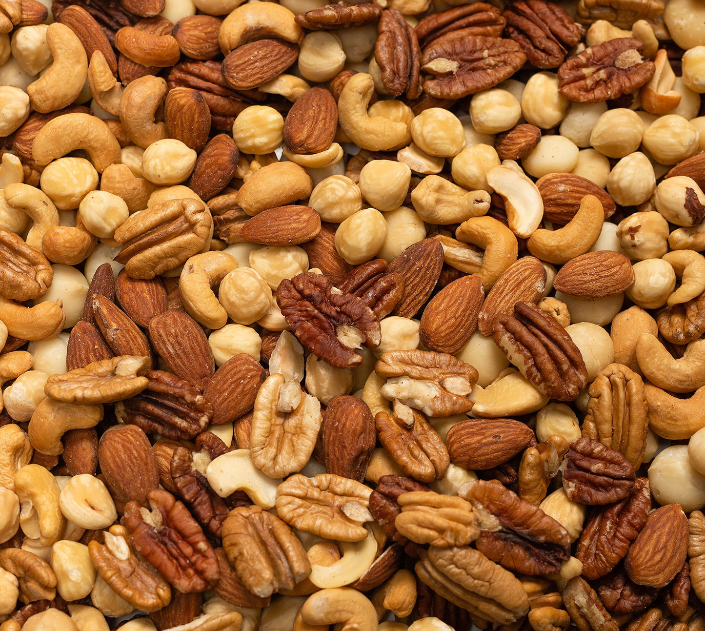 Deluxe Mixed Nuts Raw Natural Unsalted (No Shell) - Compares To Organic Almonds, Walnuts, Cashews, Filberts & Pecans Mix By Farm Fresh Nuts (2 Lb.)