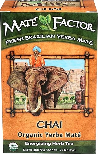 THE MATE FACTOR Organic Chai Yerba Mate Teabags, 20 CT