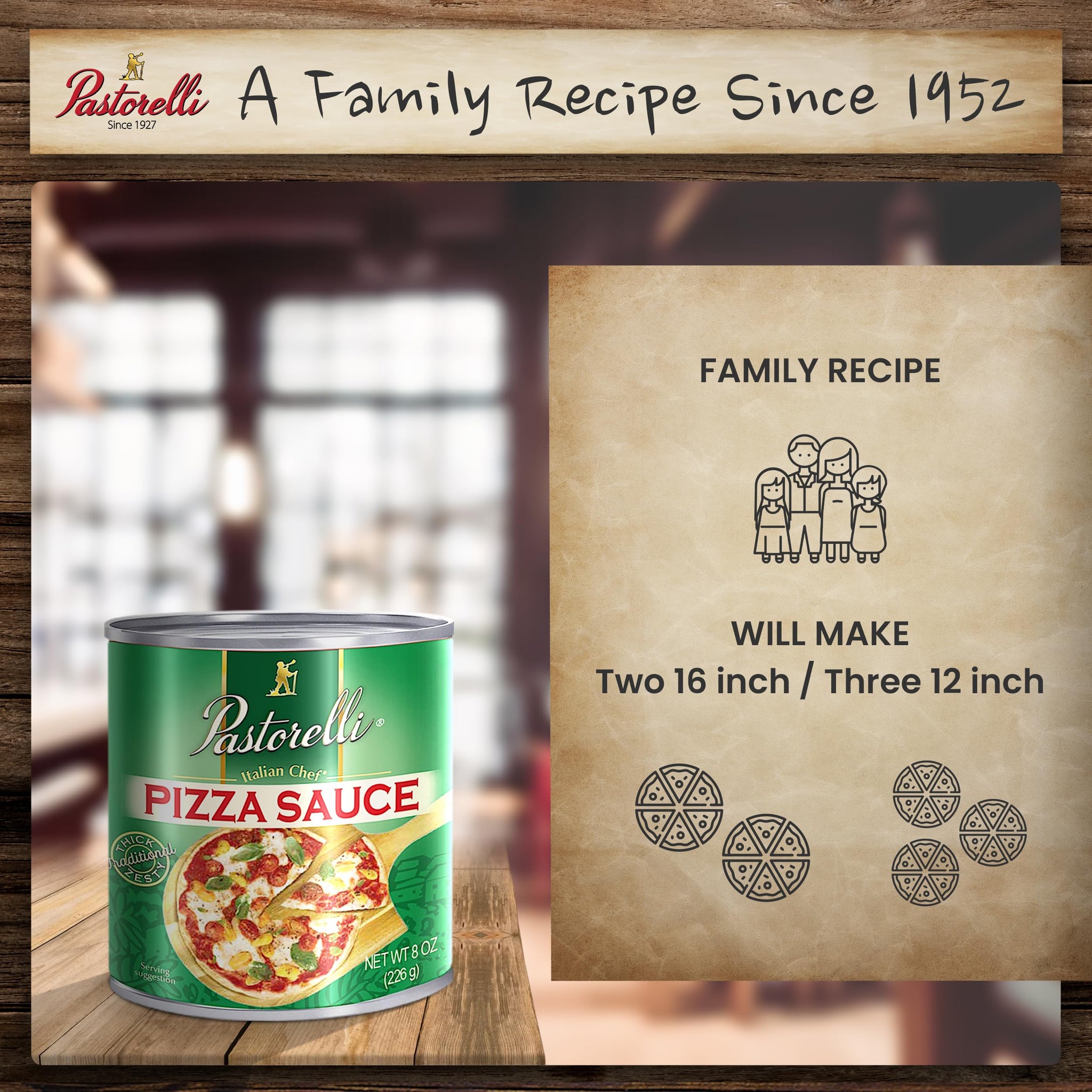 Pastorelli Pizza Sauce, Original Authentic Italian Pizza Sauce with Extra Virgin Olive Oil and Pecorino Romano Cheese Shredded, Since 1952 Family