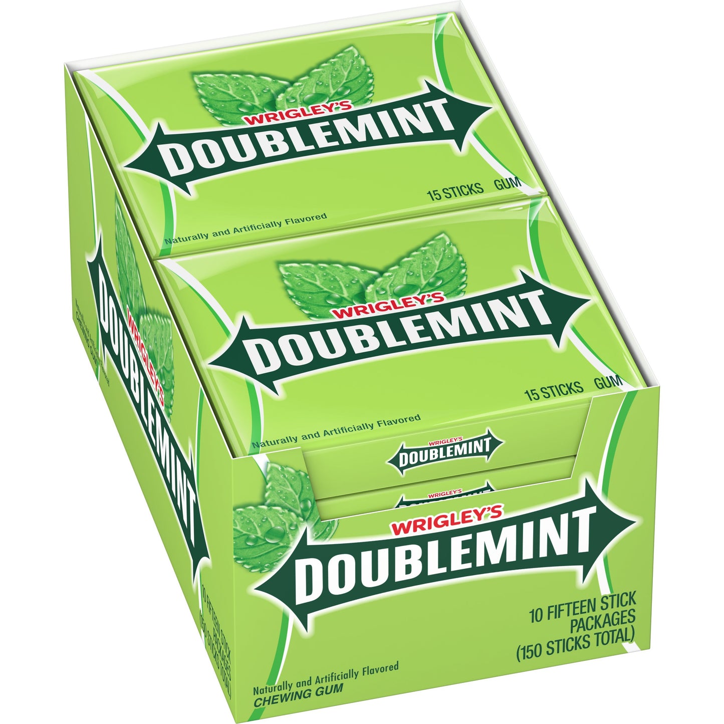Wrigley's Doublemint Chewing Gum, 15 Piece, Pack of 10