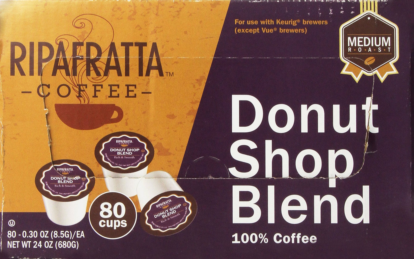 Ripafratta Donut Shop Coffee Single Serve , 80 Count
