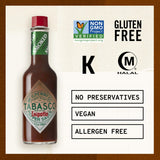 TABASCO Brand Chipotle Pepper Hot Sauce, Medium Heat, Glass Bottle, Smoky & Smooth, Great for Marinating or Grilling Meats, Chicken Burritos, & More