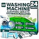 Sudstainables Washing Machine Cleaner Tablets (24-Pack) - Deep Clean Odor & Residue Remover for Front & Top Load Washers, HE & Septic Safe Washing