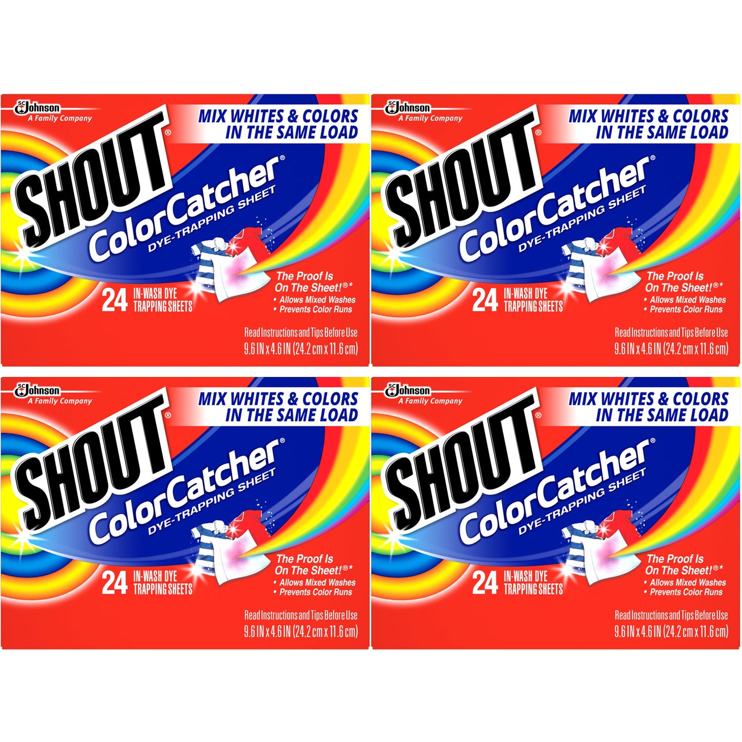 Shout Color Catcher 24Count, 4 Pack