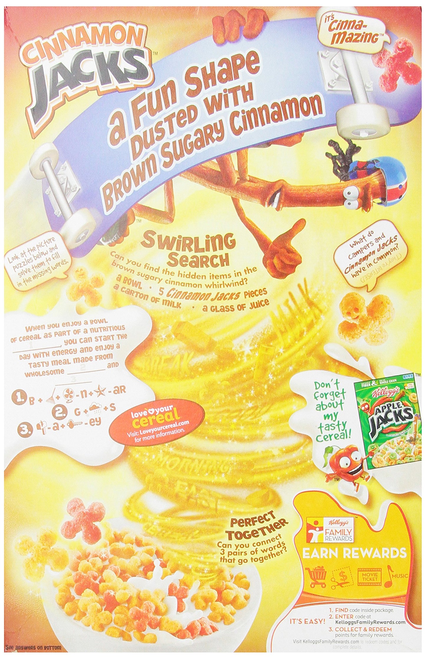 Kellogg's Cinnamon Jacks Cereal, Cinnamon, 10.7 Ounce