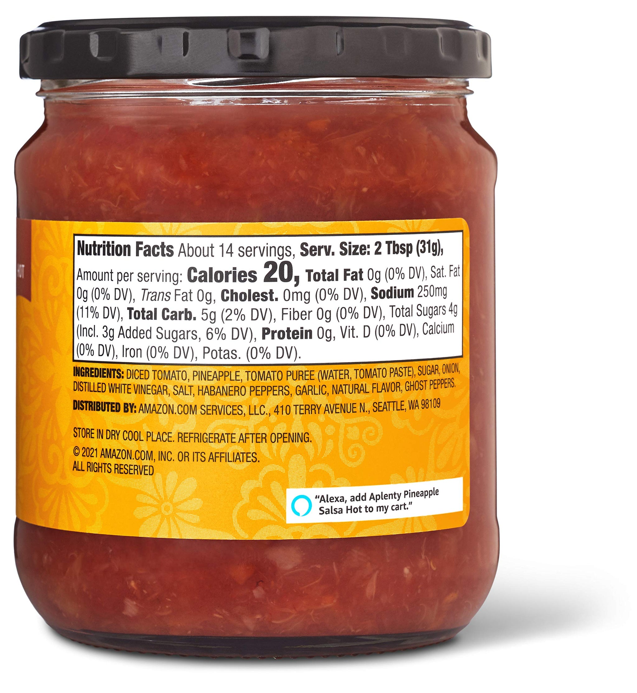 Aplenty Pineapple Salsa - Hot, 15.5 Oz