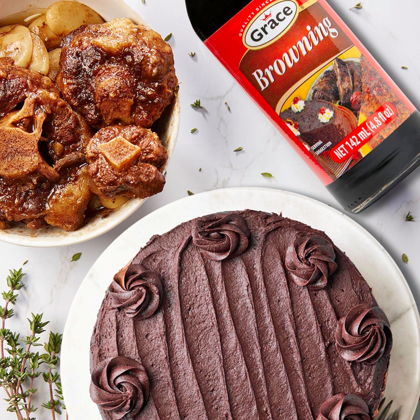 Grace Browning Sauce Jamaican 4.8oz - 2 Pack Browning Sauce for Grilling & Baking Jamaican Food - Jamaican Seasoning Sauce for Beef Gravy Vegetarian