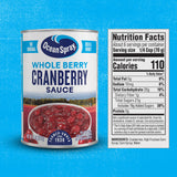 Ocean Spray Whole Cranberry Sauce, Canned Side Dish, 14 Oz Can (Pack of 1)