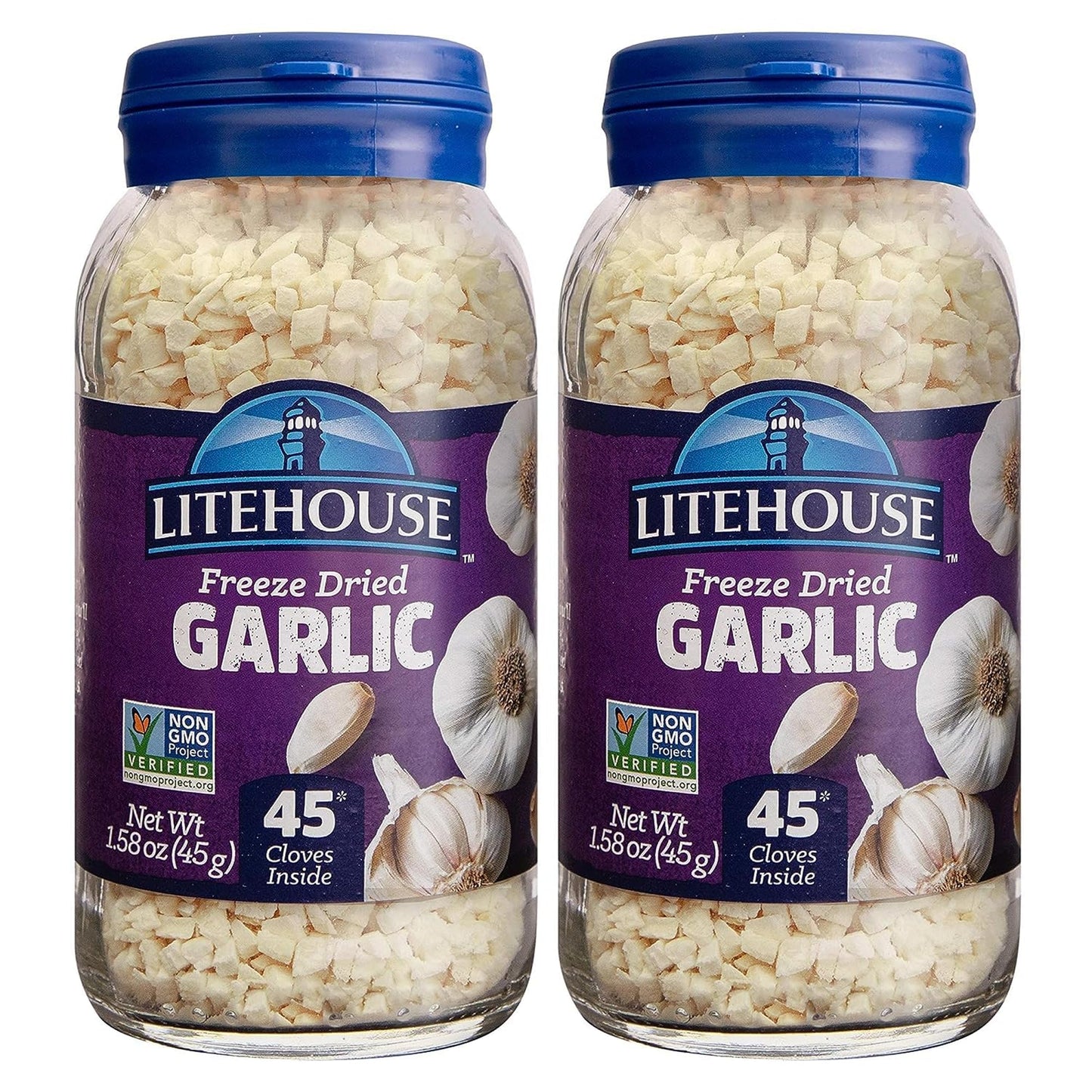 Litehouse Freeze Dried Garlic - Garlic, Substitute for Fresh Garlic & Minced Garlic, Jar Equal to 45 Garlic Cloves, Garlic Flakes, Garlic Freeze