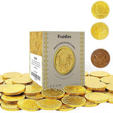 Fruidles Milk Chocolate Gold Coins - Nut Free - Made with Premium Belgian Chocolate Vault Box Approximate 40 Coins Half Dollar Design