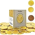 Fruidles Milk Chocolate Gold Coins - Nut Free - Made with Premium Belgian Chocolate Vault Box Approximate 40 Coins Half Dollar Design